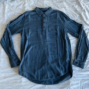 Soft Navy Long Sleeve Henley - Outerknown (S)